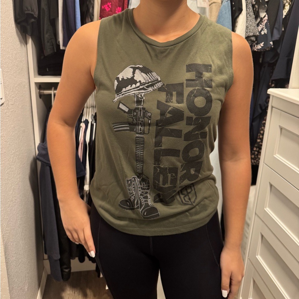 Born Primitive Army Green Honor Graphic Muscle Tee